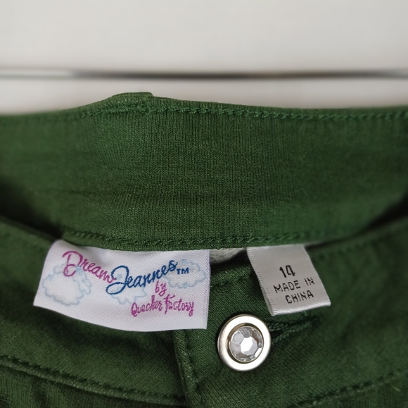 NWOT Quacker Factory Jeans Bootcut Dream Jeannes Dark Olive Size 14 A210151 - Picture 4 of 9
